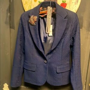 New York $Co Navy blue lace blazer nwt size 8